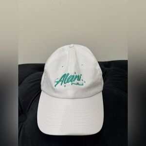 Alani Nu White Baseball Cap with Teal Embroidery